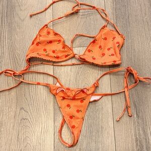 Fashion nova Orange Print Bikini Set